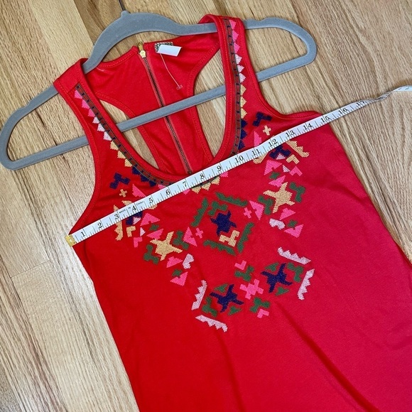 Embroidered High-Low Racerback Dress, Size Small - Picture 7 of 9
